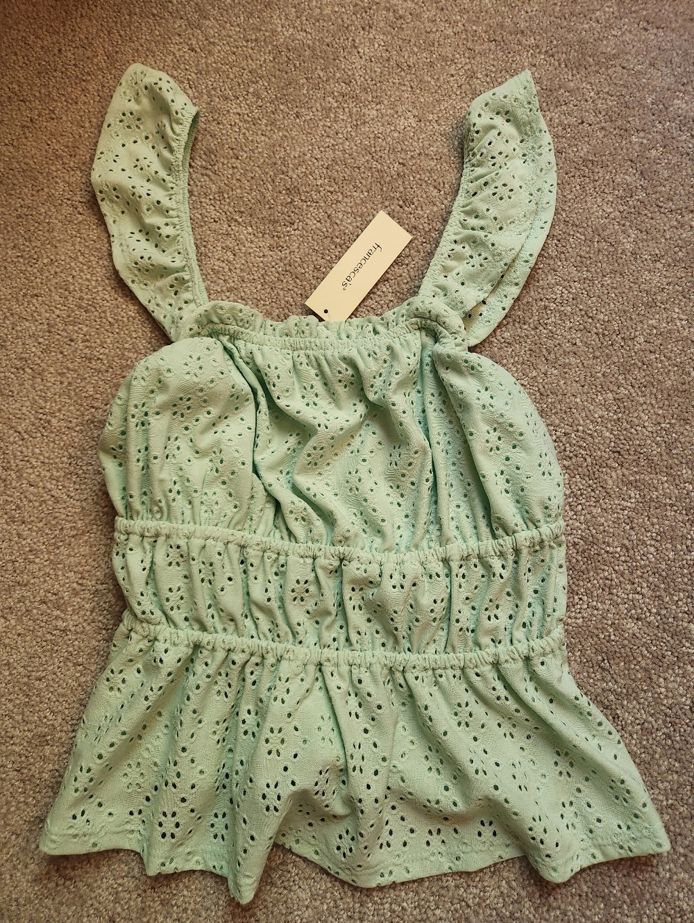 New Francesca's Eyelet Babydoll Top Small